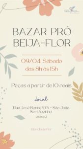 Bazar Pró Beija-Flor arrecadará fundos para Instituição Aparecido Savegnago