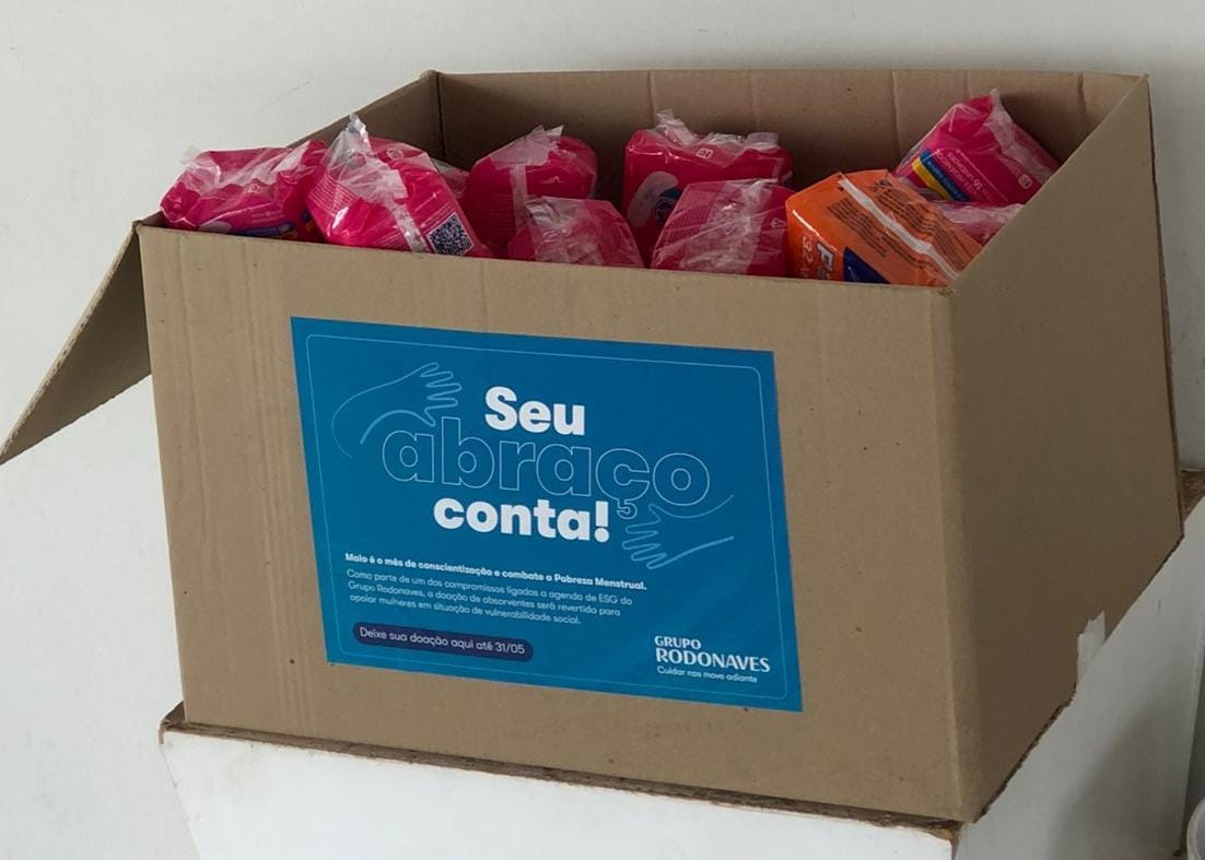 Grupo Rodonaves arrecada mais de 30 mil absorventes em campanha voltada para o combate da pobreza menstrual