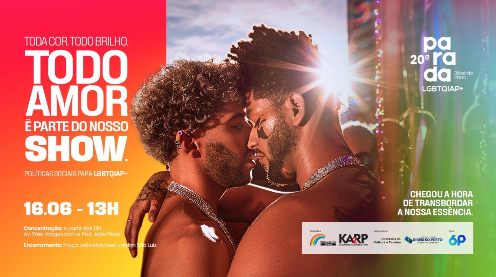 Semana da 20ª Parada do Orgulho LGBTQIAP+ de Ribeirão Preto será aberta nesta terça-feira (11)