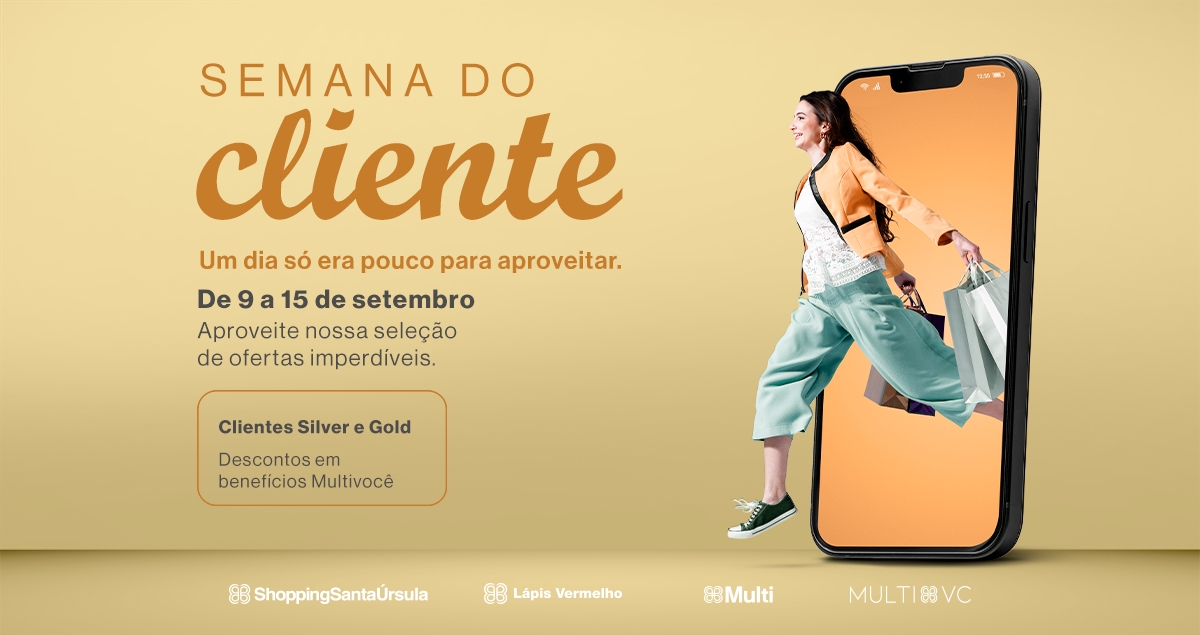 RibeirãoShopping e SantaÚrsula promovem Semana do Cliente no app Multi com ofertas e benefícios extras para clientes MultiVocê