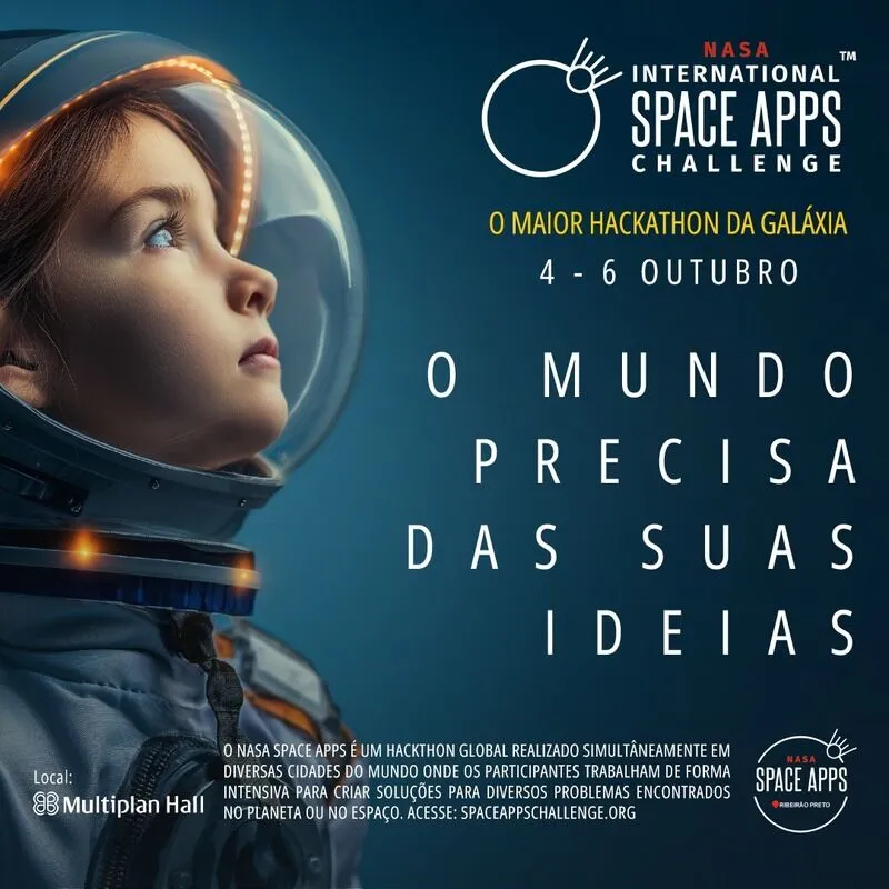 Evento gratuito da NASA em Ribeirão terá influenciadoras, palestras sobre astronomia e interações inclusivas