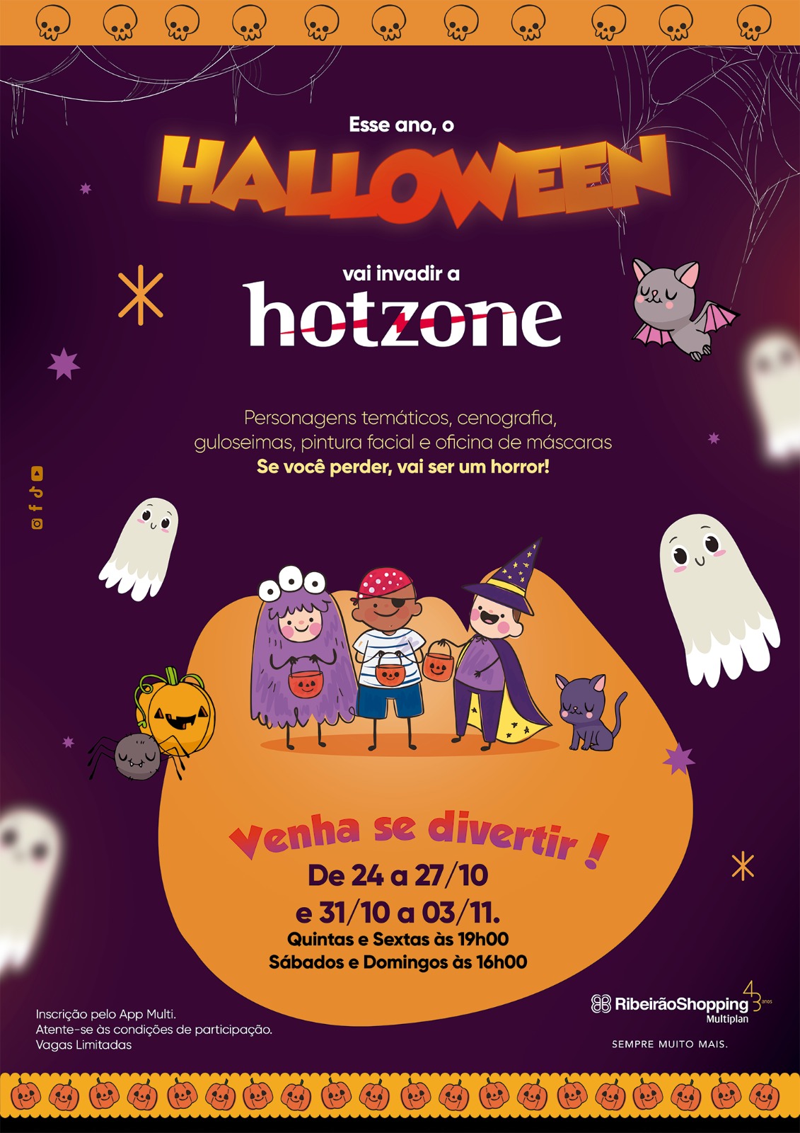 RibeirãoShopping realiza evento de Halloween na HotZone com atividades gratuitas para a criançada