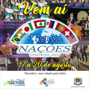 Cravinhos realiza a 7ª Festa das Nações de 14 a 17 de agosto