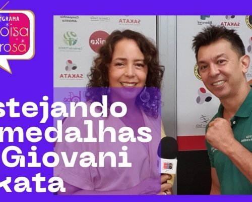 Festejando as medalhas de Giovani Sakata