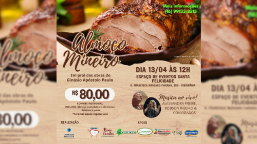 Unificação Kardecista de Ribeirão Preto promove almoço beneficente para revitalização do Ginásio e Centro Cultural Apóstolo Paulo