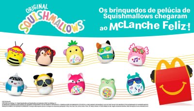 Fofura toma conta do McLanche Feliz com brinquedos de Squishmallows