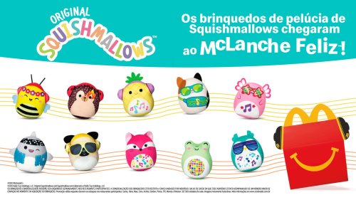 Fofura toma conta do McLanche Feliz com brinquedos de Squishmallows
