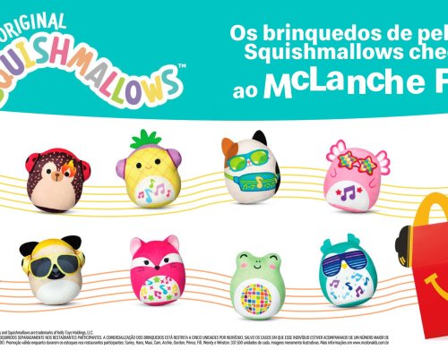 Fofura toma conta do McLanche Feliz com brinquedos de Squishmallows