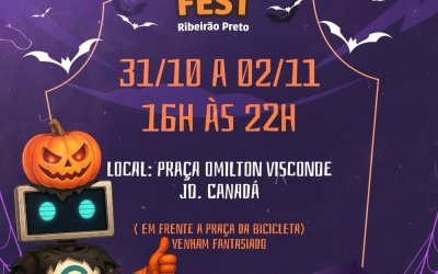 Santa Maria leva humor e criatividade ao Halloween Fest Ribeirão com “estacionamento de vassouras”