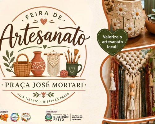 Feira de Artesanato leva artesanato, brechós e música ao vivo à Praça José Mortari neste domingo