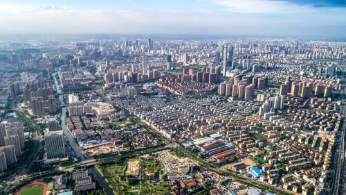 Aerial view of chinese city