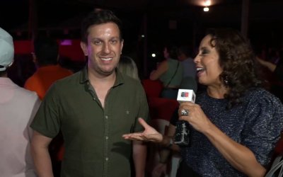 Rafael Pires Martins e Gisa Parreira são entrevistados no Jardinópolis Rodeio Show