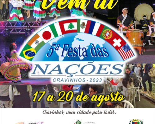 Cravinhos realiza a 7ª Festa das Nações de 14 a 17 de agosto